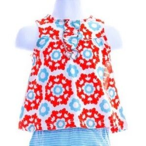 Orange and Blue Geometrical Flowy Baby Top